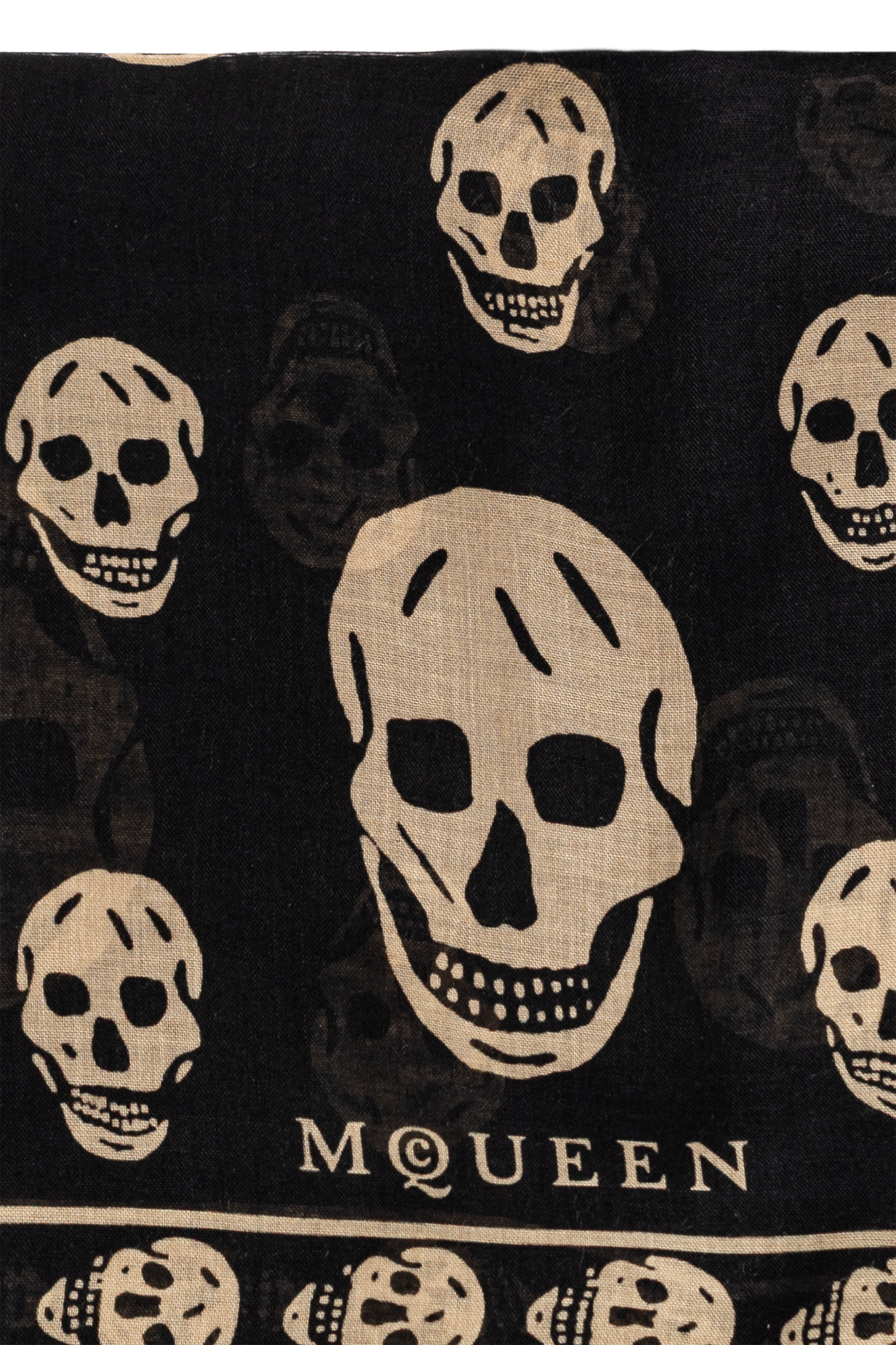 Black Silk scarf with a distinctive skull motif Alexander McQueen